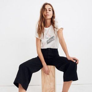 Madewell Emmett Black Wide Leg Crop Pants Size 29